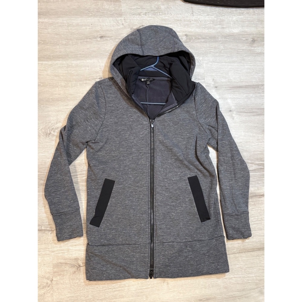 Athleta Womens Gray Fleece Lined Full Zip Hoodie Jacket‎ S 373166-02 FA18